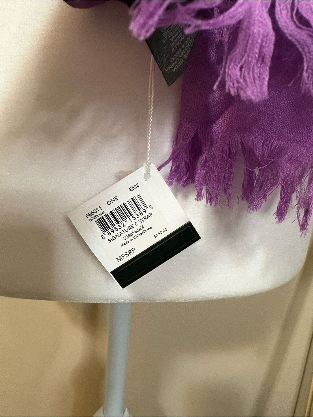 COACH Purple Women's Fashion Scarf - Lightweight Stylish Wrap - Picture 3 of 6